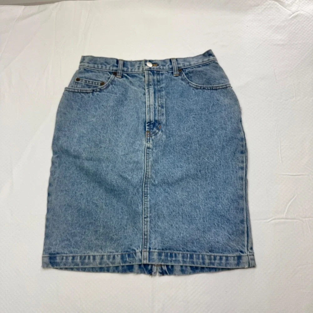 Gap Vintage Women Denim Skirt Sz 8 Stone‎ Wash Blue